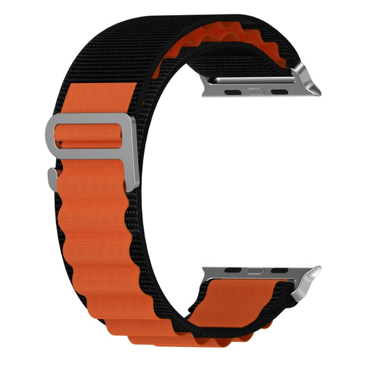 Double Color Nylon Watch Band For Apple Watch Ultra 49mm(Black+Orange) by buy2fix