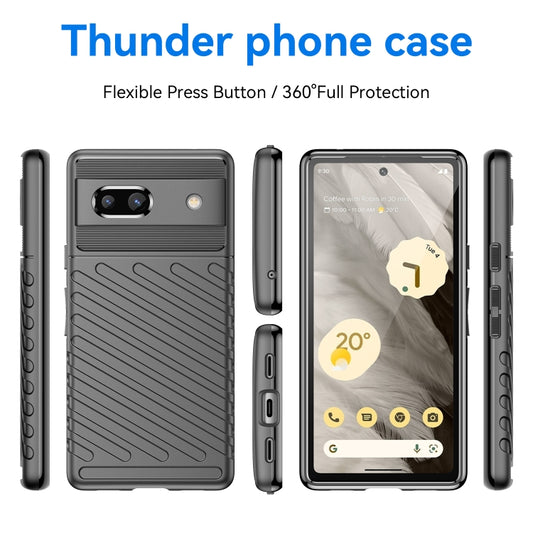 For Google Pixel 7A Thunderbolt Shockproof TPU Phone Case(Black) by buy2fix