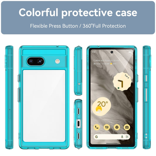 For Google Pixel 7a Colorful Series Acrylic + TPU Phone Case(Transparent Blue) by buy2fix