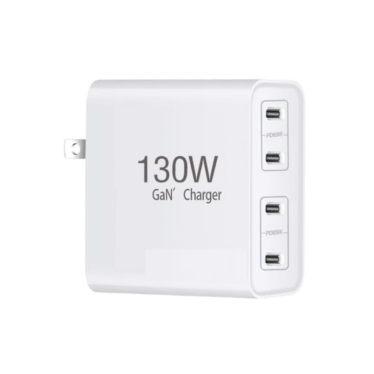 130W USB-C/Type-C Four Port GaN Charger with 2m USB-C/Type-C to USB-C/Type-C Data Cable Set EU / UK / AU / US Plug by buy2fix