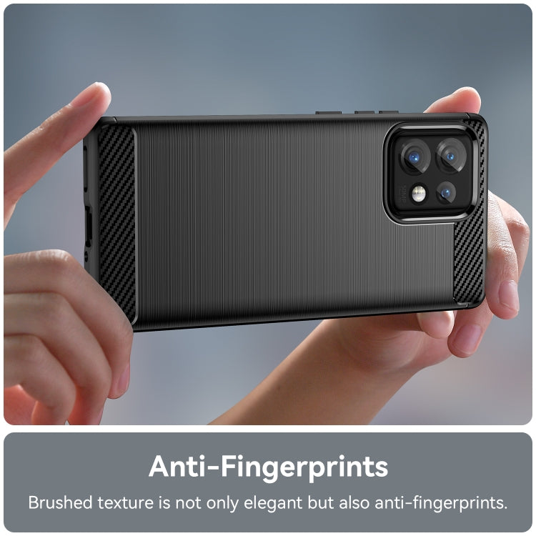 For Motorola Moto Edge+ 2023 Brushed Texture Carbon Fiber TPU Phone Case(Black) by buy2fix