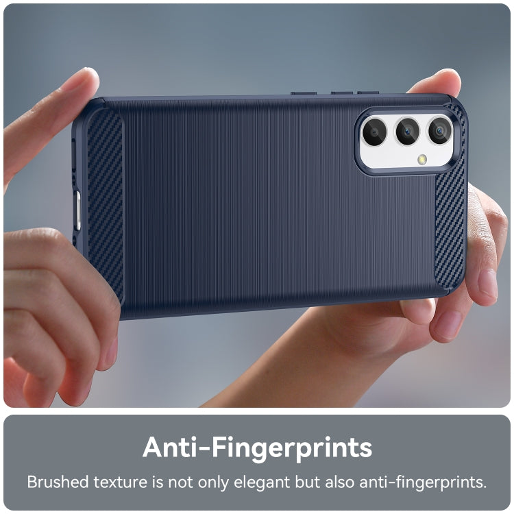 For Samsung Galaxy A34 5G Brushed Texture Carbon Fiber TPU Phone Case(Blue) by buy2fix
