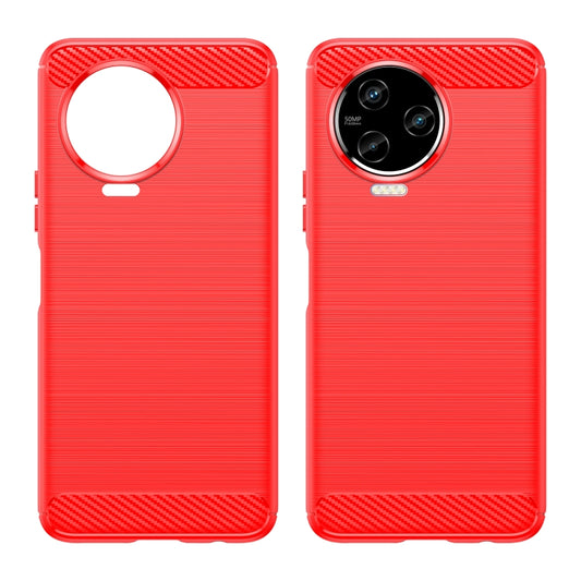 For Infinix Note 12 2023 Brushed Texture Carbon Fiber TPU Phone Case(Red) by buy2fix