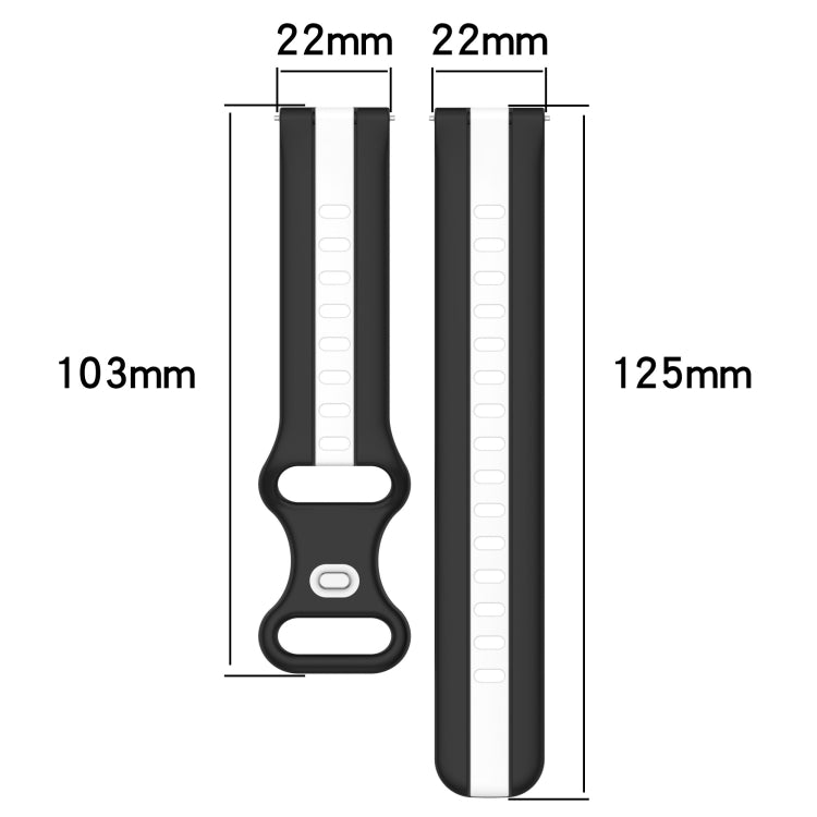 For Honor Watch GS Pro 20mm Butterfly Buckle Two-Color Silicone Watch Band(Black+Red) by buy2fix