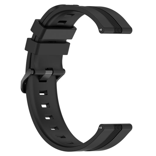 For Xiaomi MI Watch Sport 22mm Concave Striped Slicone Watch Band(Black) by buy2fix
