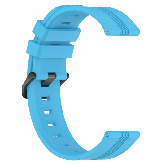 For Garmin Venu 2 Plus 20mm Concave Striped Slicone Watch Band(Sky Blue) by buy2fix