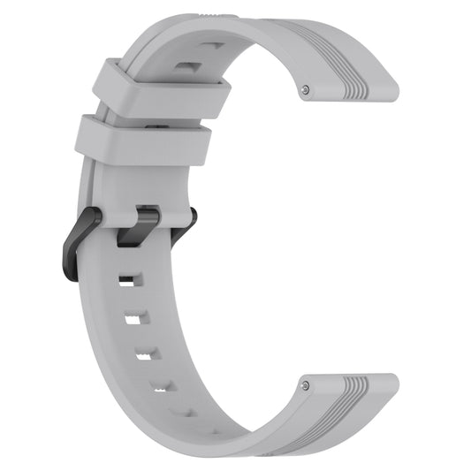 For Samsung Galaxy Watch Active 2 44mm 20mm Concave Striped Slicone Watch Band(Grey) by buy2fix