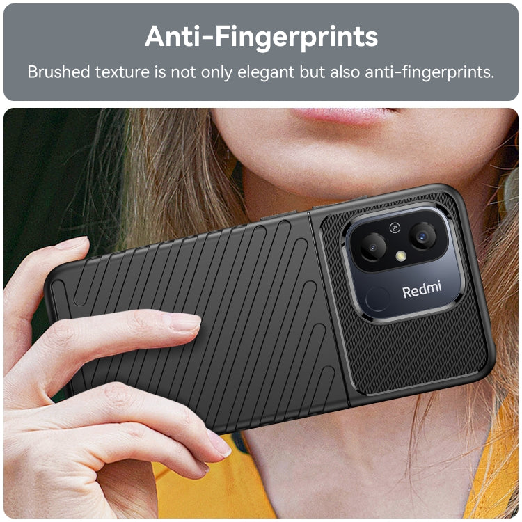 For Redmi 12C Thunderbolt Shockproof TPU Protective Soft Phone Case(Black) by buy2fix