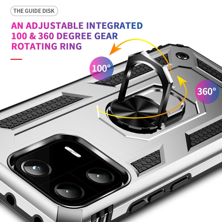 For Xiaomi 13 Pro Shockproof TPU + PC Phone Case with Holder(Silver) by buy2fix