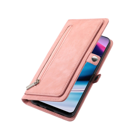 For Nothing Phone 1 Zipper Card Slot Buckle Wallet Leather Phone Case(Pink) by buy2fix
