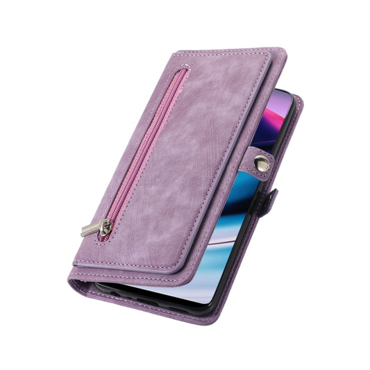 For Nothing Phone 1 Zipper Card Slot Buckle Wallet Leather Phone Case(Purple) by buy2fix
