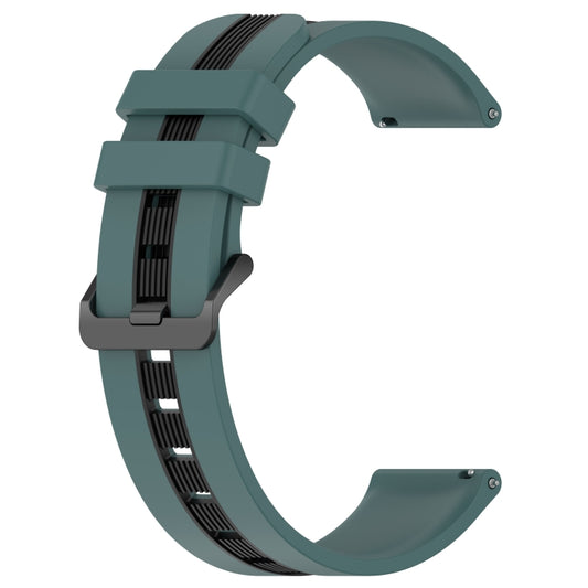 For Garmin Vivoactive 4 22mm Vertical Two-Color Silicone Watch Band(Green+Black) by buy2fix
