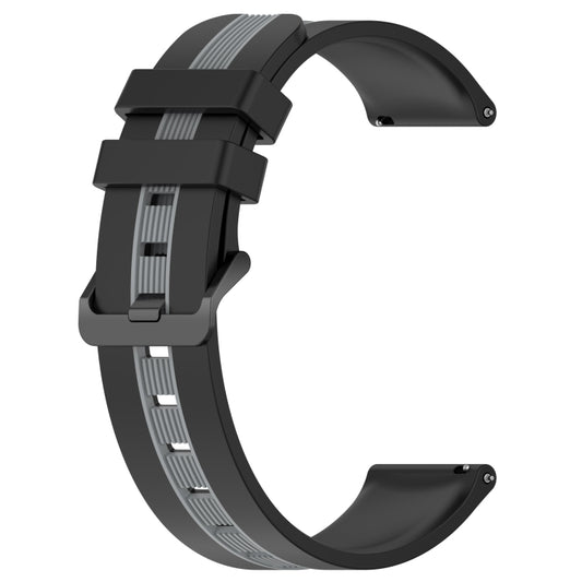 For Samsung Galaxy Watch3 45mm 22mm Vertical Two-Color Silicone Watch Band(Black+Grey) by buy2fix
