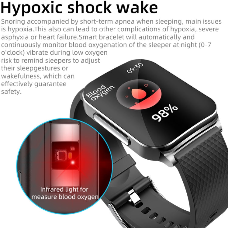 EP03 1.83 inch Color Screen Smart Watch,Support Heart Rate Monitoring / Blood Pressure Monitoring(Black) by buy2fix