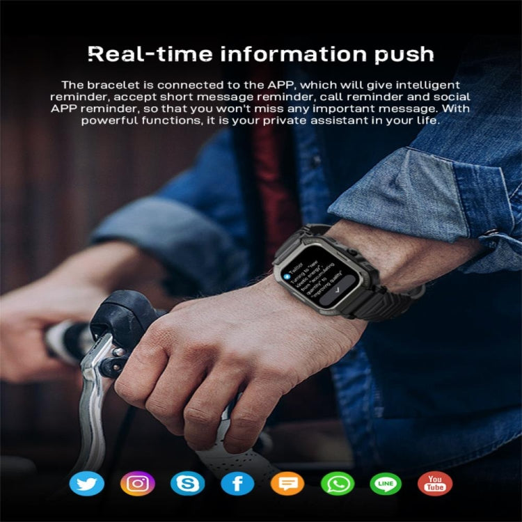 H30 1.91 inch Color Screen Smart Watch,Support Heart Rate Monitoring / Blood Pressure Monitoring(Black) by buy2fix