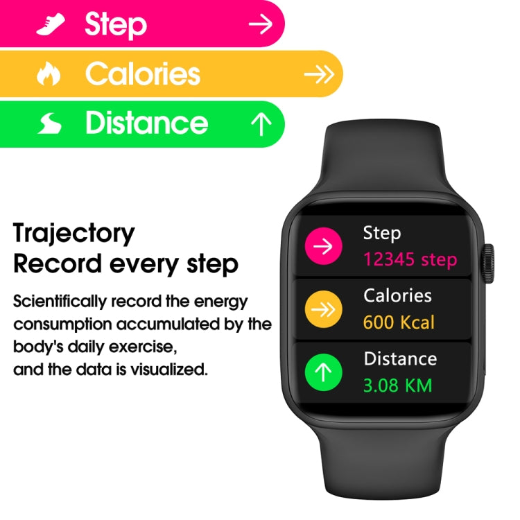 W38 1.9 inch Color Screen Smart Watch,Support Heart Rate Monitoring / Blood Pressure Monitoring(Black) by buy2fix