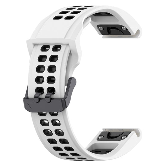 For Amazfit Falcon 22mm Two-Color Breathable Sports Silicone Watch Band(White+Black) by buy2fix