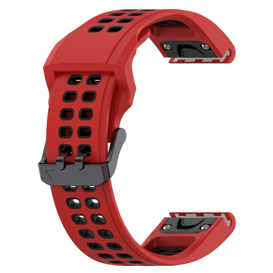For Amazfit Falcon 22mm Two-Color Breathable Sports Silicone Watch Band(Red+Black) by buy2fix
