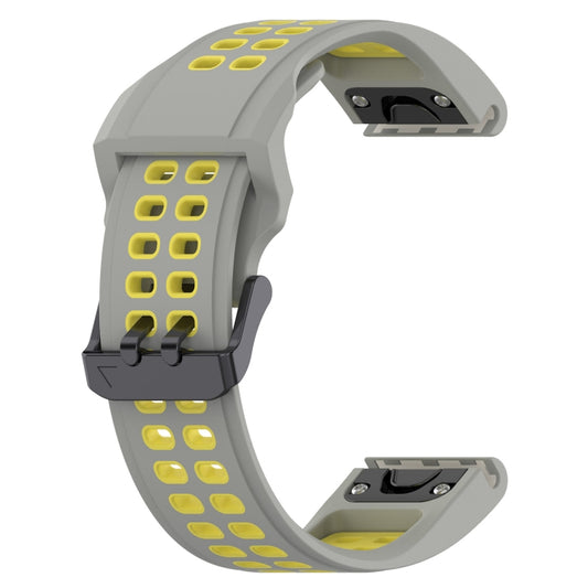For Amazfit Falcon 22mm Two-Color Breathable Sports Silicone Watch Band(Grey+Yellow) by buy2fix