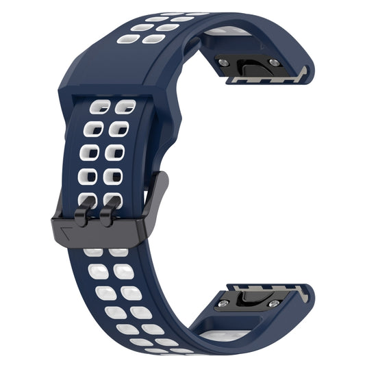 For Amazfit Falcon 22mm Two-Color Breathable Sports Silicone Watch Band(Blue+White) by buy2fix