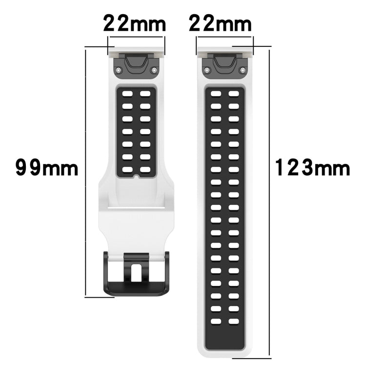 For Amazfit Falcon 22mm Two-Color Breathable Sports Silicone Watch Band(Grey+Yellow) by buy2fix