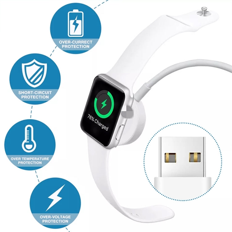 1m USB Magnetic Fast Charger Charging Cable for Watch Apple Series Ultra/8/7/6/SE/SE2/5/4/3/2(White) by buy2fix