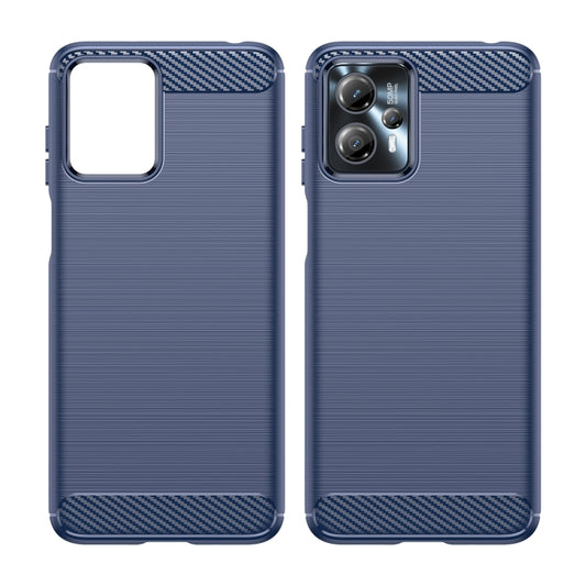 For Motorola Moto G23 Brushed Texture Carbon Fiber TPU Phone Case(Blue) by buy2fix
