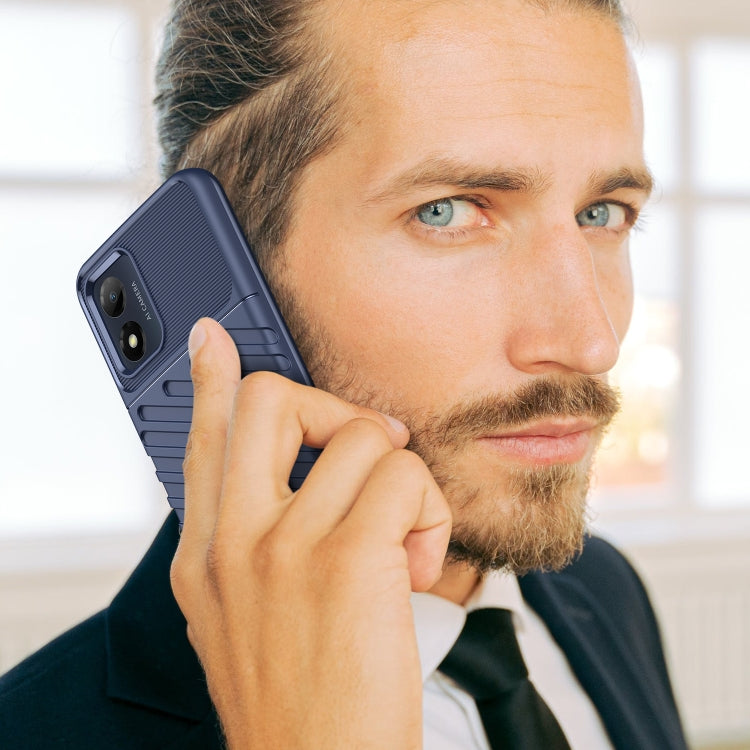 For Motorola Moto E13 Thunderbolt Shockproof TPU Protective Soft Phone Case(Blue) by buy2fix