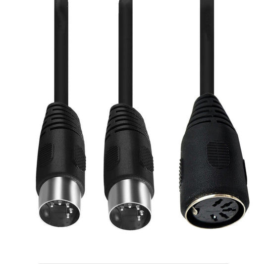 JUNSUNMAY MIDI 2 in 1 Din 5 Pin Male to Dual 2 Pin Female Cable Adapter, Cable Length: 50cm by JUNSUNMAY