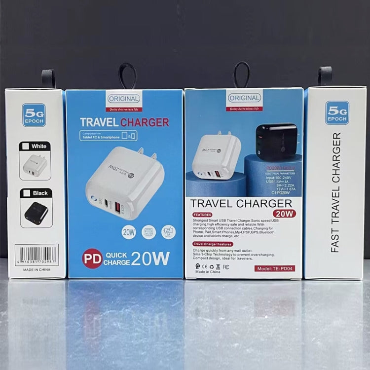 PD04 Type-C + USB Mobile Phone Charger with USB to Micro USB Cable, US Plug(Black) by buy2fix