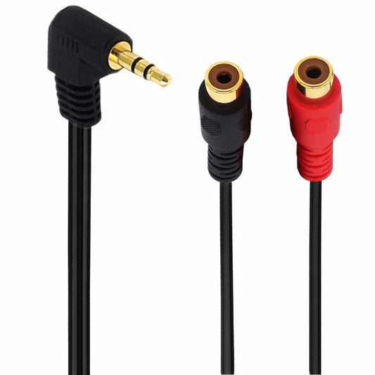 JUNSUNMAY 3.5mm Male Elbow to Dual RCA Stereo Audio Cable Adapter 20cm by JUNSUNMAY