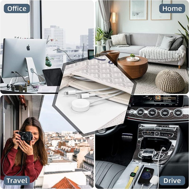 For Apple Watch Series & iPhone 3 in 1 USB Magnetic Charging Cable 4ft/1.2m by buy2fix