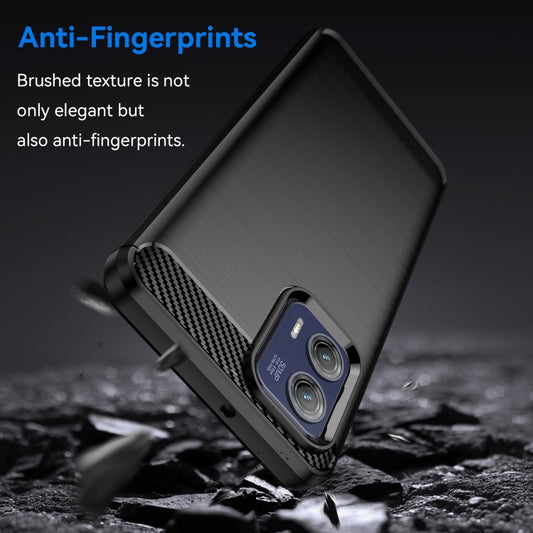 For Motorola Moto G73 Brushed Texture Carbon Fiber TPU Phone Case(Black) by buy2fix