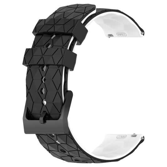 For Amazfit GTR 4 Pro 22mm Football Texture Two-Color Silicone Watch Band(Black+White) by buy2fix