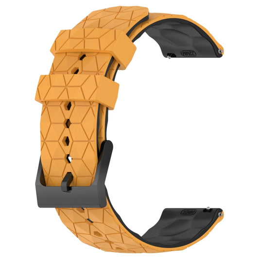 For Amazfit GTR 3 Pro 22mm Football Texture Two-Color Silicone Watch Band(Yellow+Black) by buy2fix