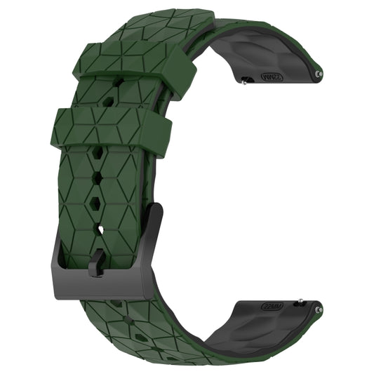 For Amazfit GTS 2 20mm Football Texture Two-Color Silicone Watch Band(Armygreen+Black) by buy2fix
