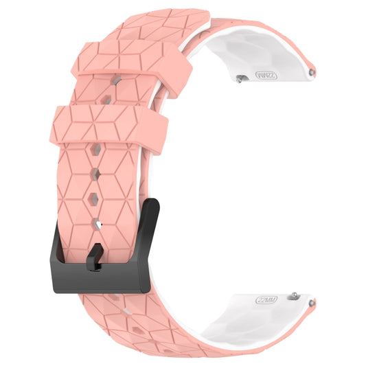 For Garmin Venu 2 Plus 20mm Football Pattern Two-Color Silicone Watch Band(Pink+White) by buy2fix