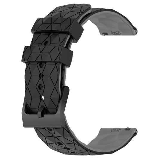 For Samsung Galaxy Watch 5 Pro 45mm 20mm Football Pattern Two-Color Silicone Watch Band(Black+Grey) by buy2fix