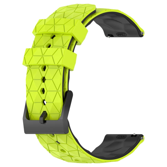 For Samsung Galaxy Watch 5 Pro 45mm 20mm Football Pattern Two-Color Silicone Watch Band(Lime Green + Black) by buy2fix