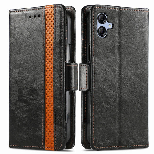 For Samsung Galaxy A04e CaseNeo Splicing Dual Magnetic Buckle Leather Phone Case(Black) by buy2fix