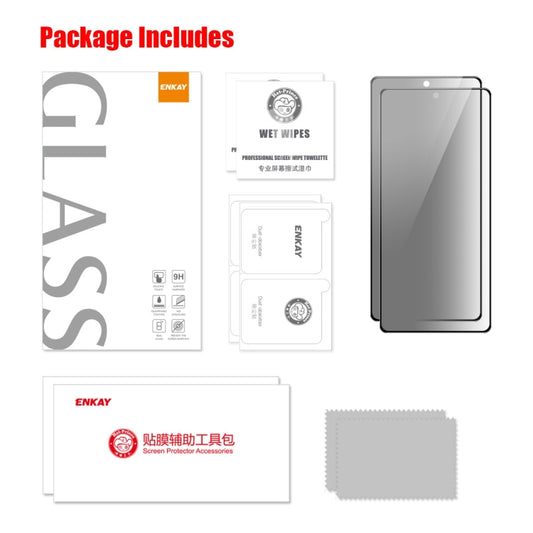 For Xiaomi Poco X5 2pcs ENKAY 28 Degree Anti-peeping Tempered Glass Full Screen Film by ENKAY