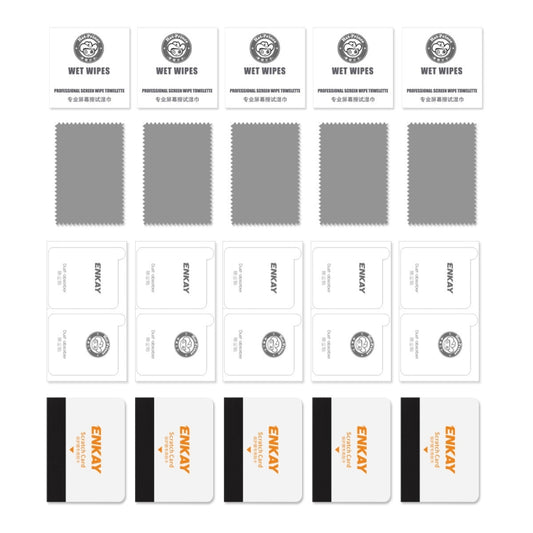 For Honor Magic5 Pro 5pcs ENKAY 0.26mm 3D Hot Bending Tempered Glass Full Film with Lens Film by ENKAY