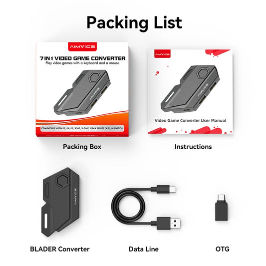 7 in 1 Video Game Converter Keyboard Mouse Converter Shooting Game Auxiliary Tool by buy2fix