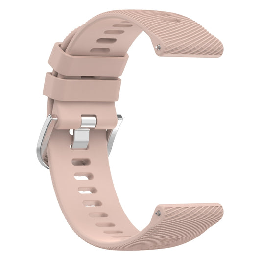 For Garmin Vivomove Trend 20mm Cross Textured Solid Color Silicone Watch Band(Pink) by buy2fix