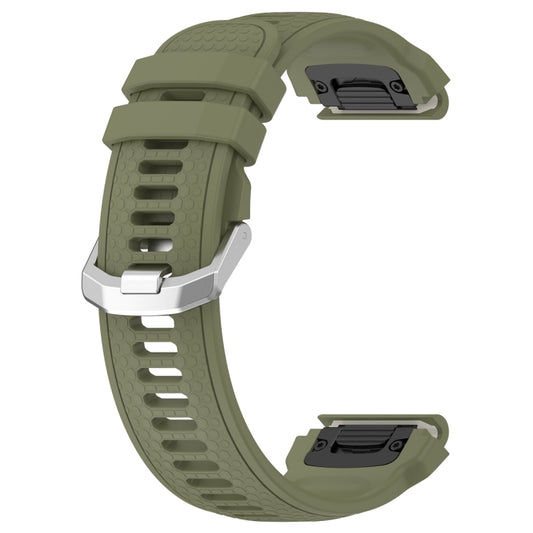 For Amazfit Falcon Dotted Steel Buckle Solid Color Silicone Watch Band(Jungle Green) by buy2fix