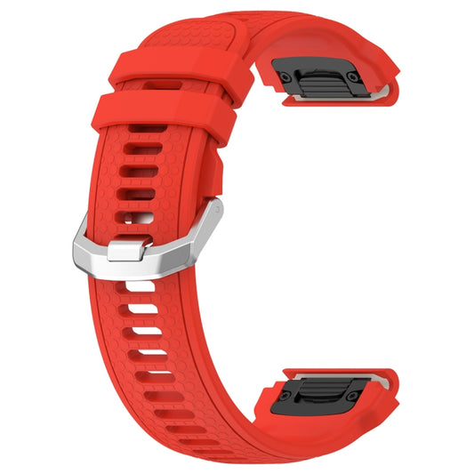 For Amazfit Falcon Dotted Steel Buckle Solid Color Silicone Watch Band(Red) by buy2fix