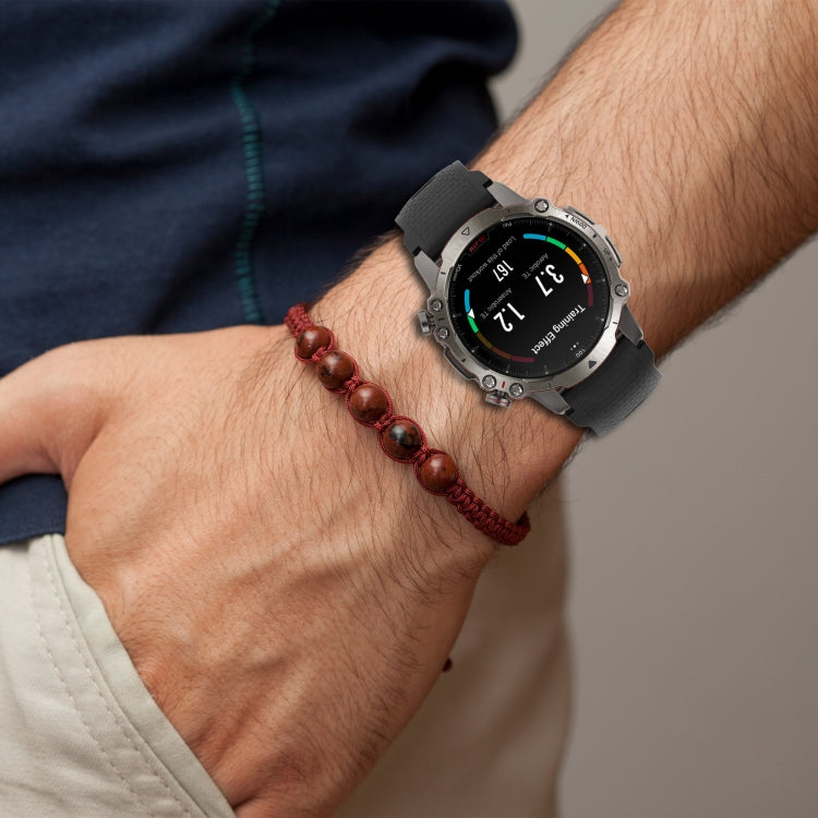 For Amazfit Falcon Dotted Steel Buckle Solid Color Silicone Watch Band(Grey) by buy2fix