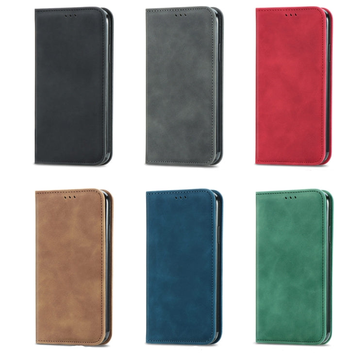 For Honor X6 Retro Skin Feel Magnetic Flip Leather Phone Case(Gray) by buy2fix