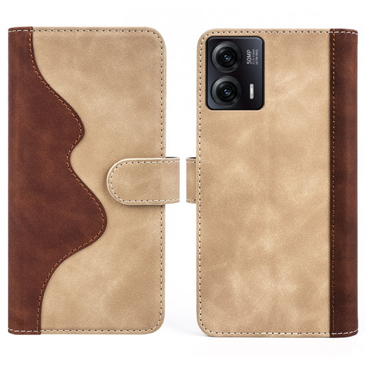 For Motorola Moto G73 Stitching Horizontal Flip Leather Phone Case(Yellow) by buy2fix