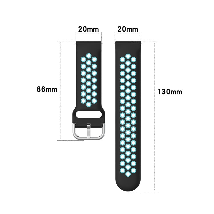 For Amazfit Bip 1S 20mm Perforated Breathable Sports Silicone Watch Band(Pink+ Water Duck) by buy2fix